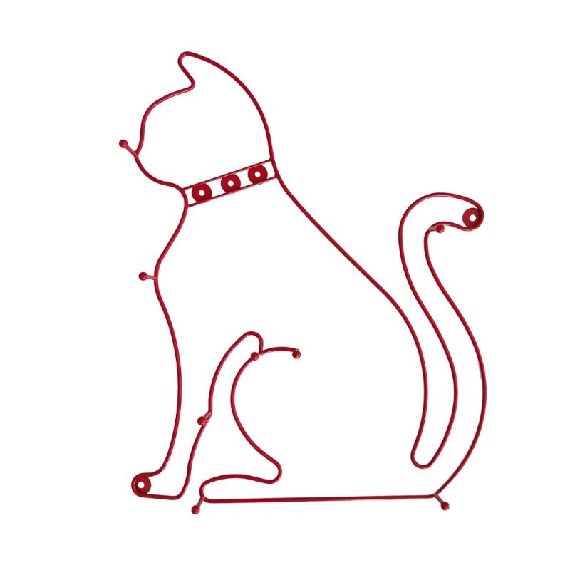 

Functional Iron Wall Hook With Cute Cats Shape For Hanging Daily Items In Entryway Bedroom Kids Room Minimalist Style красный