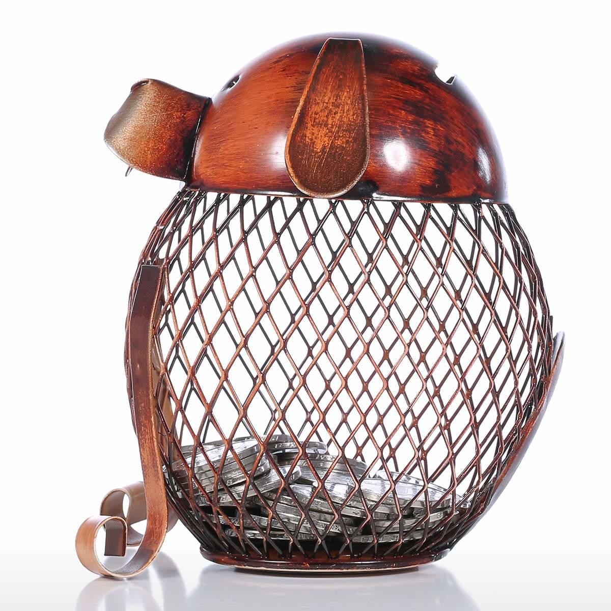 Dioche Money Box Bank, Puppy Bank Iron Puppy Shaped Bank Practical Home Decoration Craft