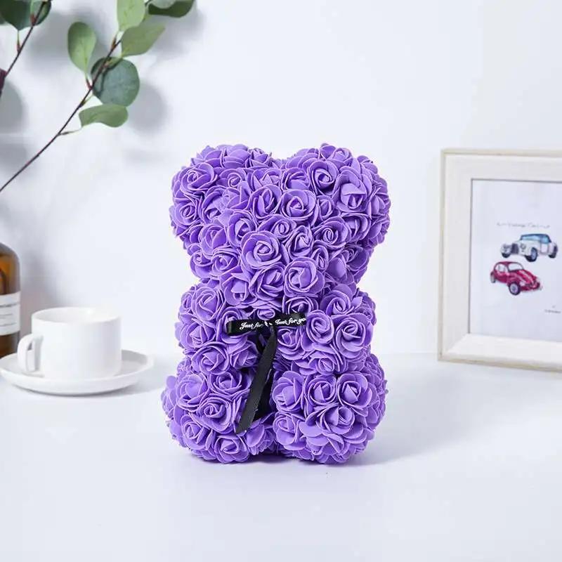1pc Valentine's Day Gift Creative Rose Bear Gift Box PE Flower Romantic Foam Bear Hug Bear