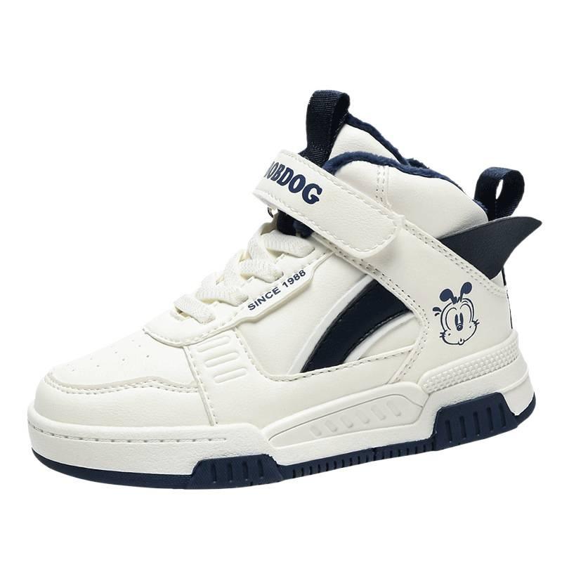 Babu Bean Classmate Girls Mesh Leather Medium and Older Children's Board Shoes Casual Versatile Spring and Autumn Children's Sneakers Boys