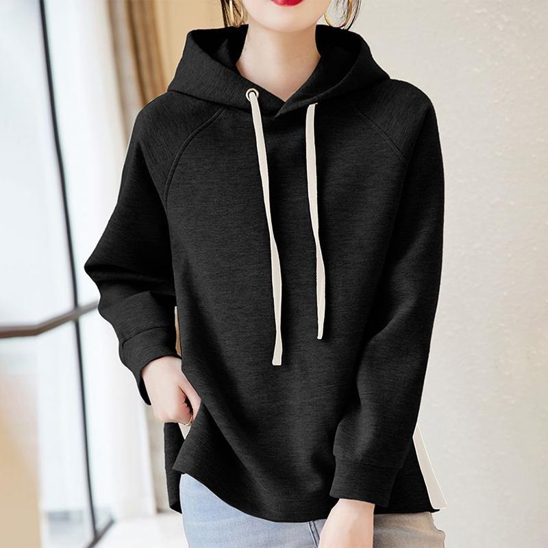 Sweatshirt for Women Cotton Oversize Hooded Fleece Thickened Loose Half-high Neck Casual Pullover Long Sleeve Winter Sweatshirt Top