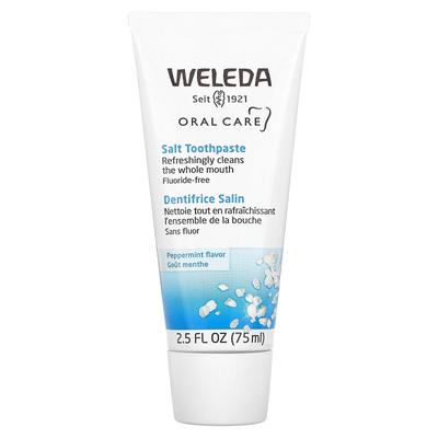 Oral Care, Salt Toothpaste, Fluoride Free, Peppermint, 2.5 Fl Oz (75 Ml)