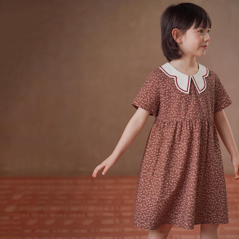 Hacikis Girls  Floral Butterfly Collar Summer Dress 140