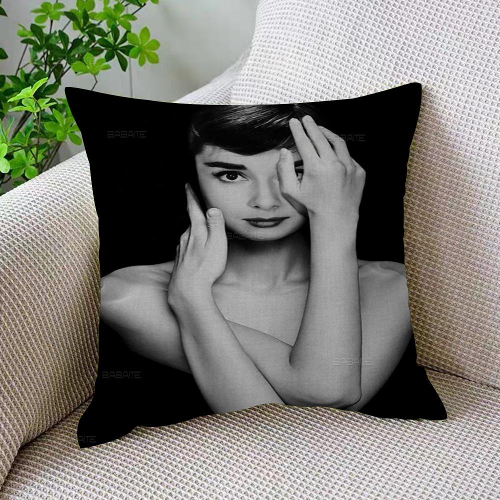 Audrey Hepburn Pillow Gift Home Office Decoration Bedroom Sofa Car Cushion Cover Case 45x45