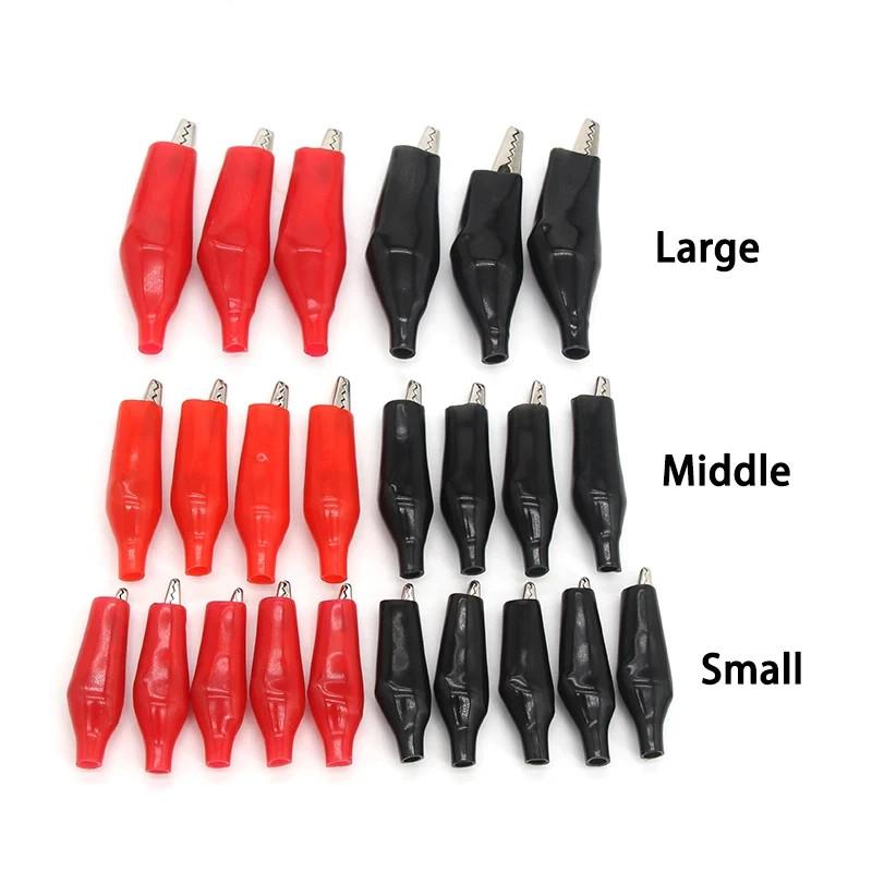 Alligator Clips G98 28/35/45mm Crocodile Electrical Clamps, Test Probe Meter Black Red Plastic Boot for Car Auto Battery