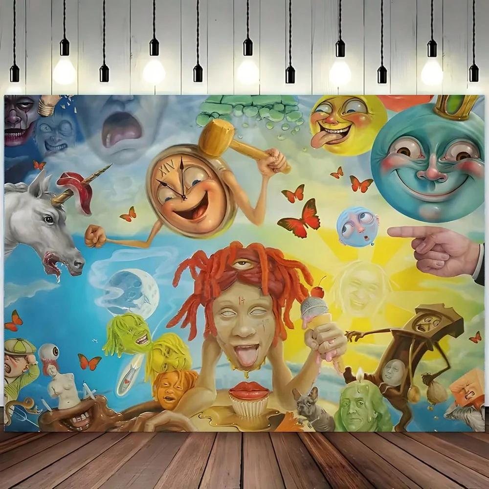 1pc Abstract Cartoon Art Tapestry Home Dorm Decor 74x94cm(29x37in)