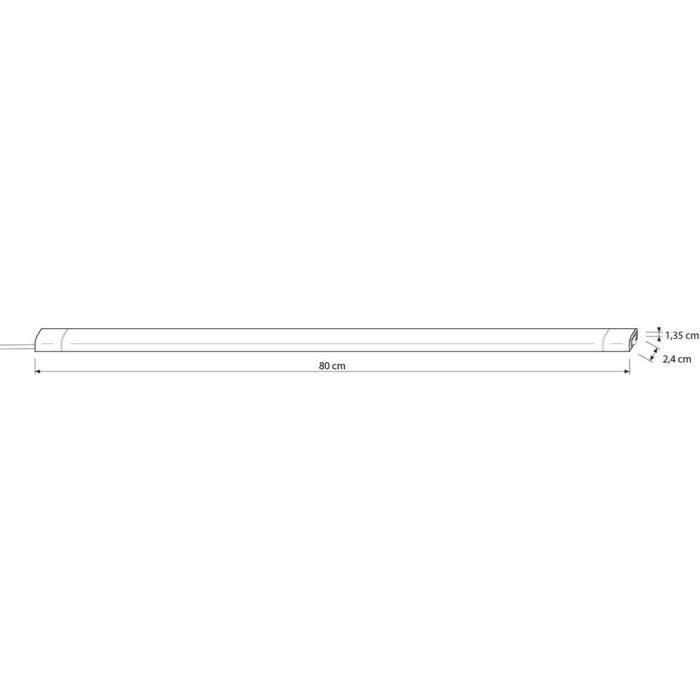 SEBSON Réglette LED Cuisine 80cm Avec Prise 230V Et Interrupteur,Blanc Neutre 4000K,12W,1000lm