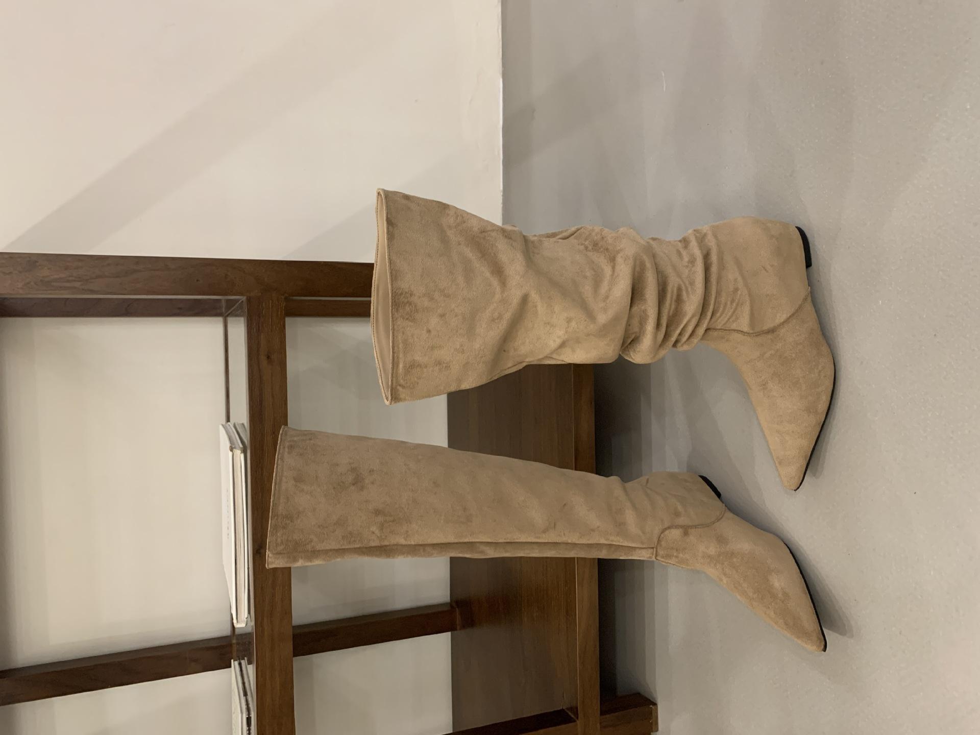 

2025 new Maillard boots women s thin brown small inner height increase knee high stacking boots 39 хакі