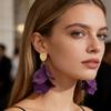 Cercei cu Ciucuri și Petale Neregulate pentru Femei, Design Statement Exagerat, Bijuterii de Modă Light Luxury