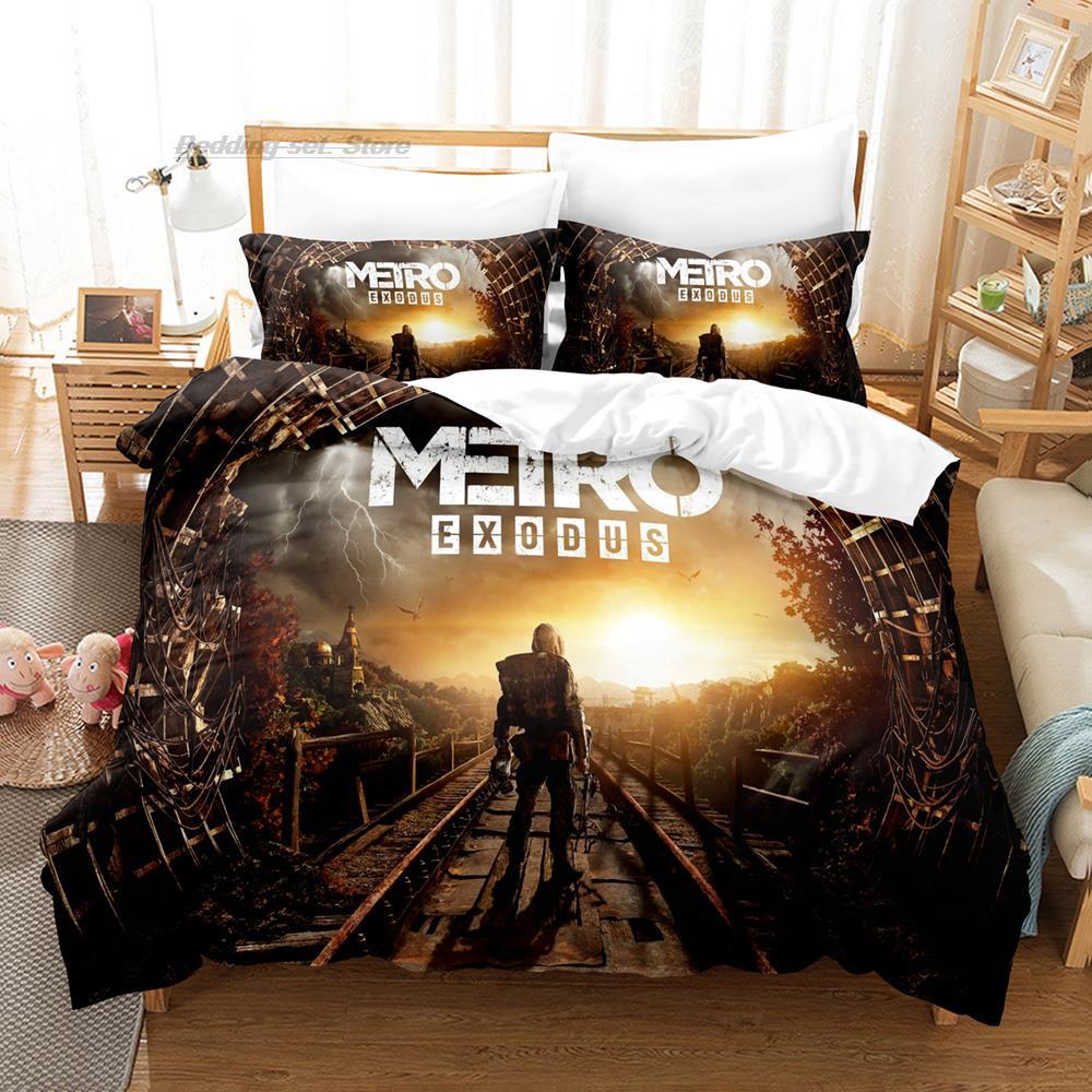 Metro Exodus Bedding Set Single Twin Full Queen King Size Bed Set Aldult Kid Bedroom Duvetcover Sets 3D Print Game Bed Sheet Set