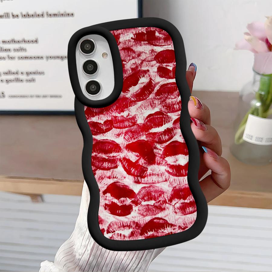Soft Phone Cover Case for Samsung Galaxy A12 A52 A16 A21s A11 A14 A15 A13 A23 A33 A53 A22 A04 A05 A06 A03 Retro And Sexy Red Lip