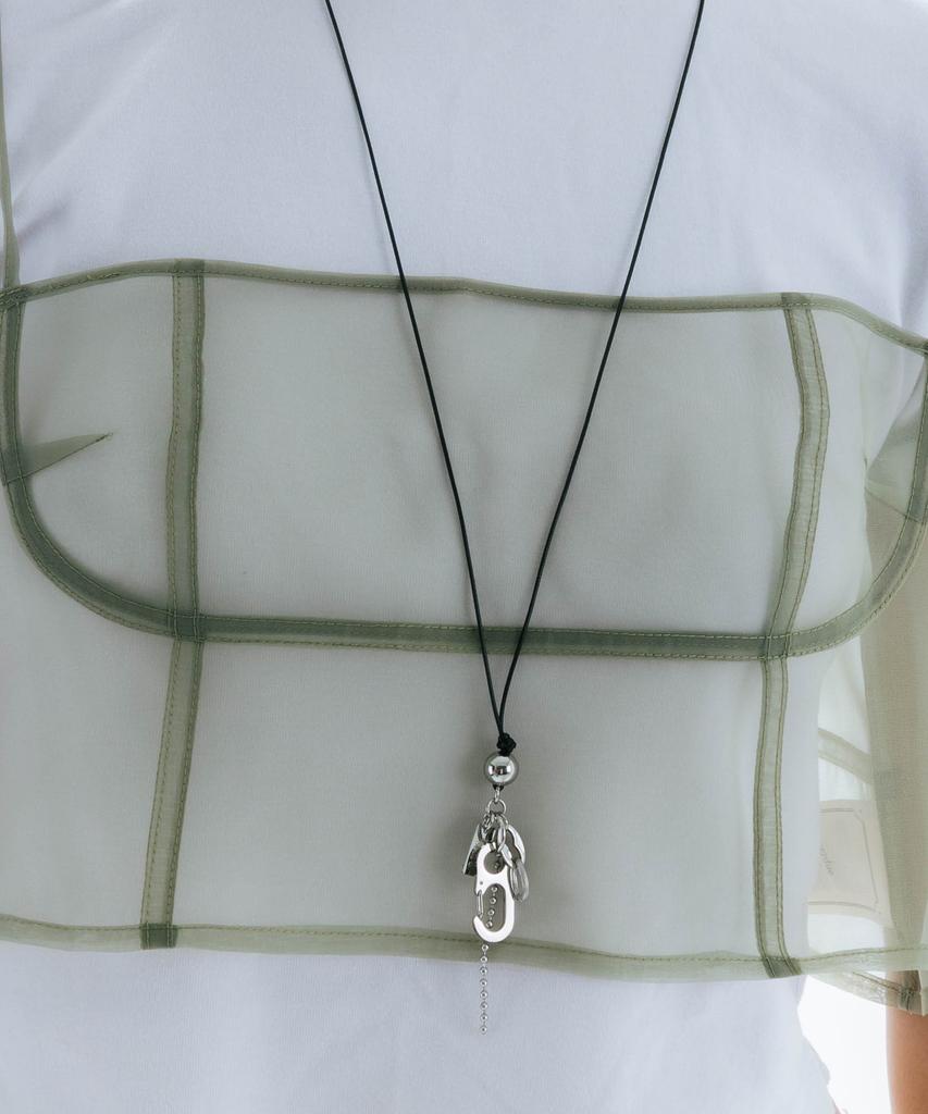 Pearly More Charm Drop Leather Necklace_Pm24N025Wt