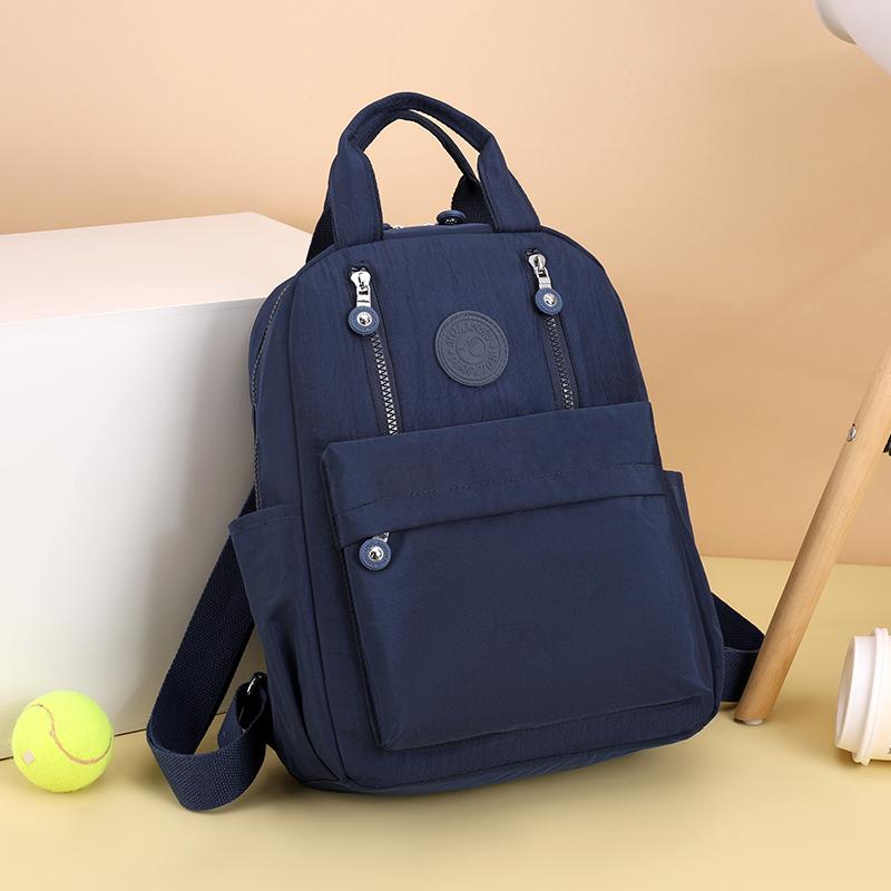 Solid Color Women's Backpack Large Capacity Nylon Backpack