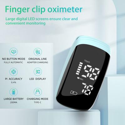 Blood Oxygen Meter with Large LED Display High Accurate Readings Rechargeable Fingertip Blood Oxygen Saturation Monitor with Lanyard