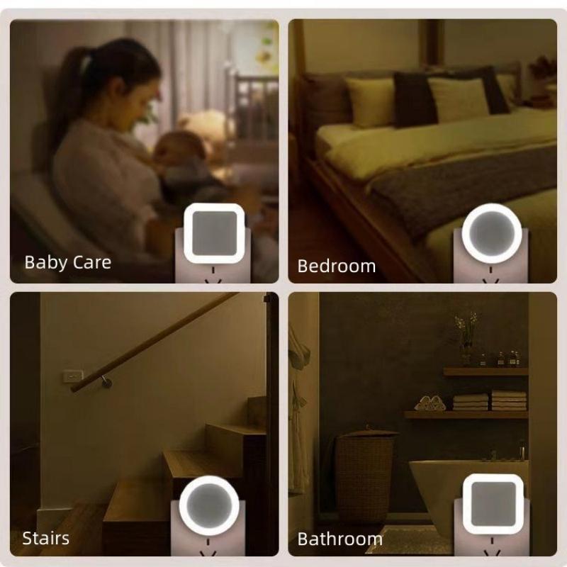 LED osvětlení Snímací lampa Noční světla EU US Zásuvka pro miminka Děti Obývací pokoj Ložnice Chodba Koupelna Světelná lampa