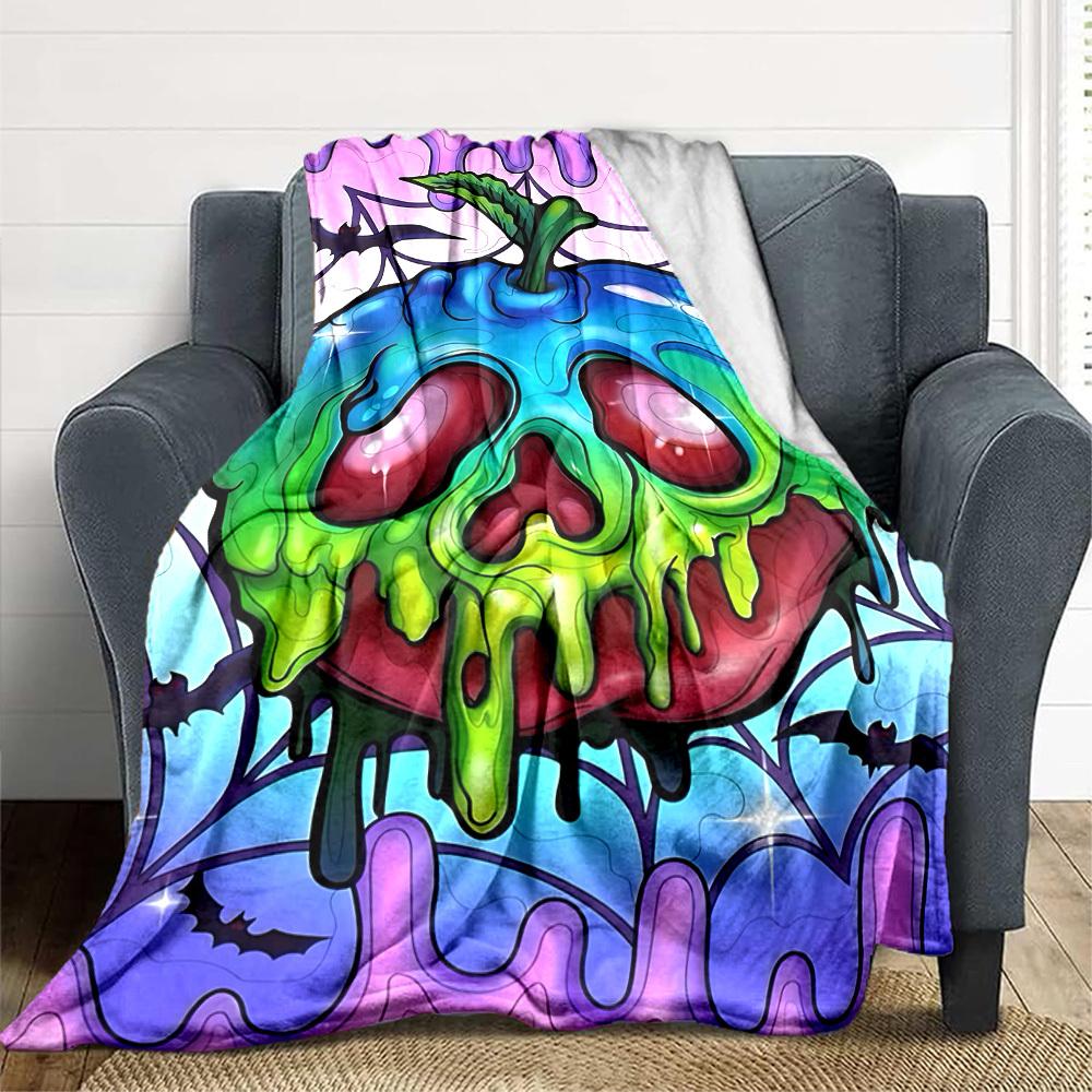 1pc Poison Apple Blanket, Lightweight Flannel Fleece with Digital Printing, Soft Warm for Sofa, Travel, Camping, Office, Couch, Chair, and Bed, All-Se