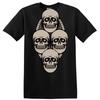 Totenkopf Design T-Shirt für Halloween-Liebhaber Grafik-T-Shirt mit vier Totenköpfen