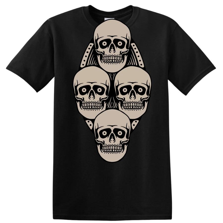 Skull Design T Shirt for Halloween Lovers Graphic Tee with Four Skulls XL