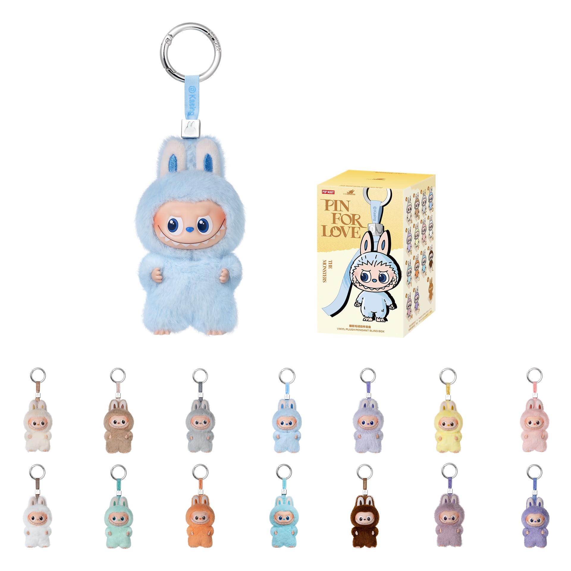 

POP MART The Monster PIN for Love Series Vinyl Plush Pendant Blind Box Labubu Collectible Holiday Birthday Gift for Girls and Single Box - (A-M), Toy,