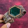 Pulseira de Esmeralda Zambiana Multifacetada Joia Enrolada com Fio de Cobre Pulseira Ajustável