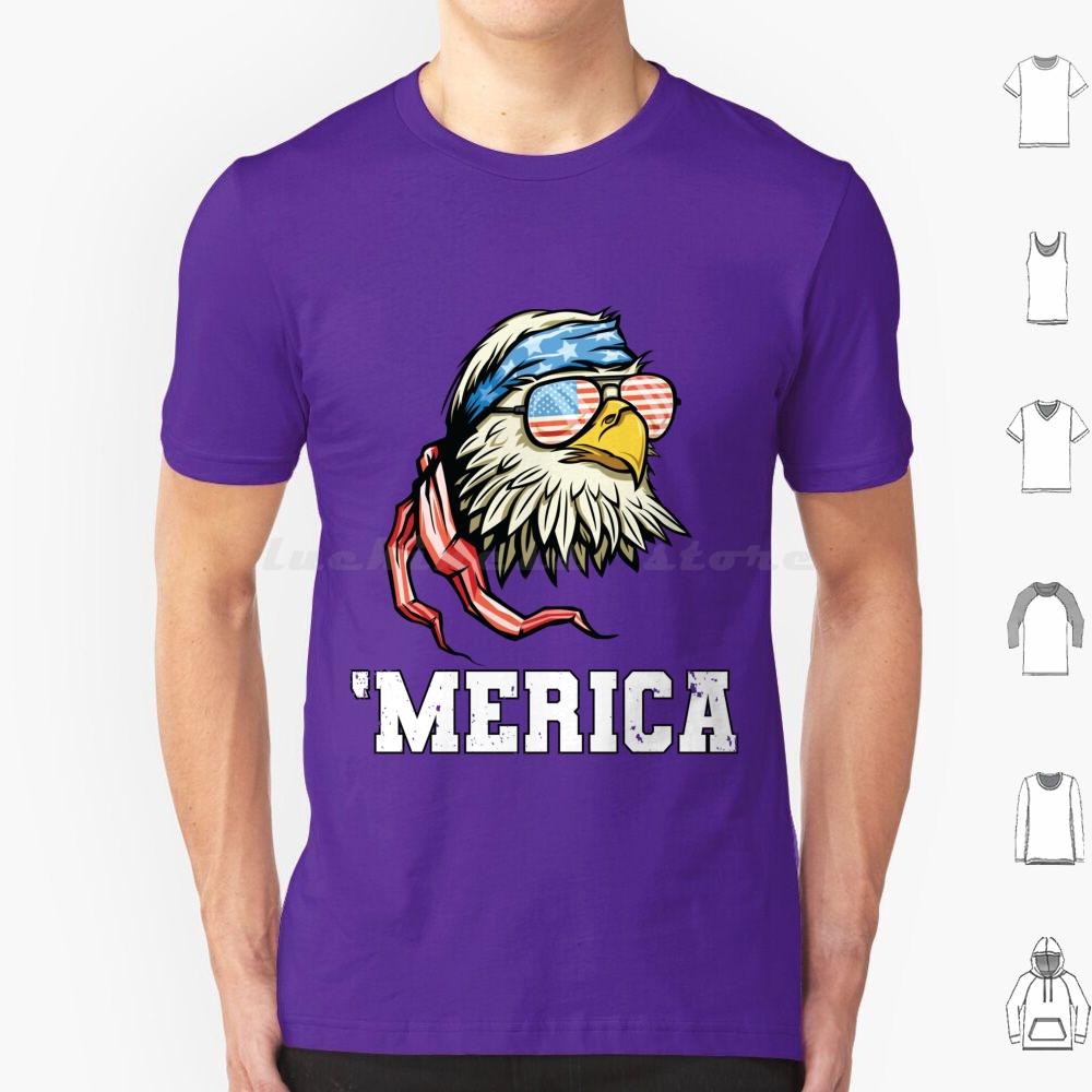 4th Of July Merica Bald Eagle Patriotic Veteran T Shirt 6xl Cotton Cool Tee Eagle Bald Eagle Mericaw Memorial Day Veterans Day
