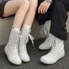 Fashion Autumn High Top Fashion Boots for Men and Women, Retro Lace Up Flat Boots for Couples,2025 New Off White Shoes Botas Para Hombre