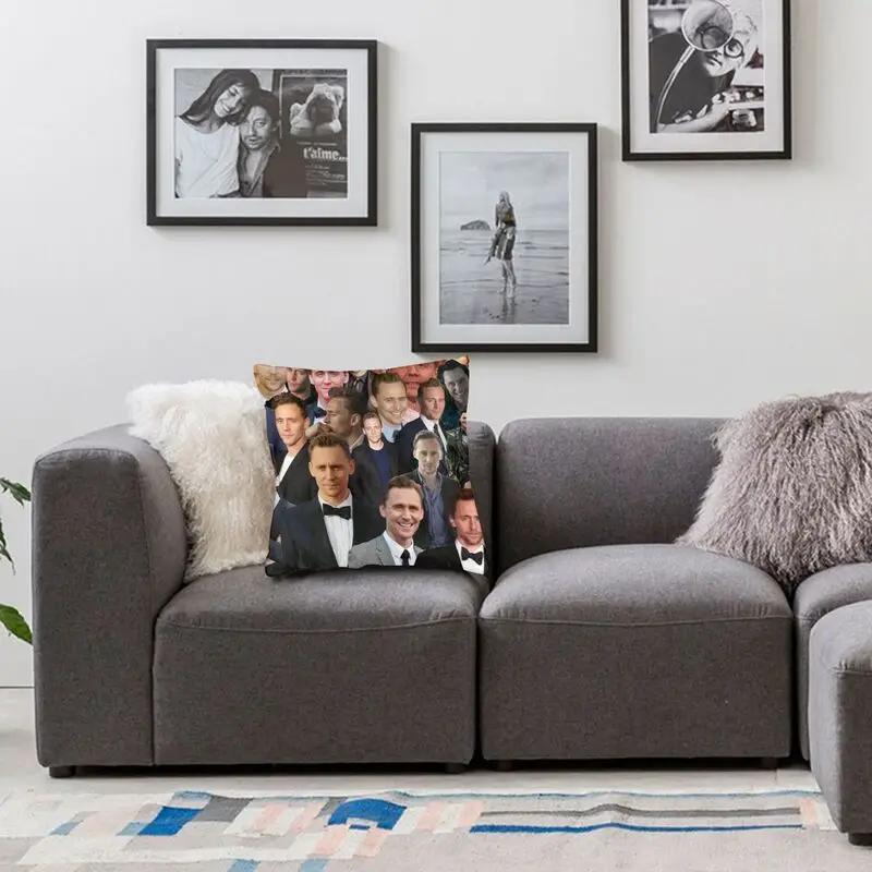 Cool Tom Hiddleston Collage Pillow Case Home Decor 3D Double Side Print Actor Cushion Cover For Car Decoration Salon