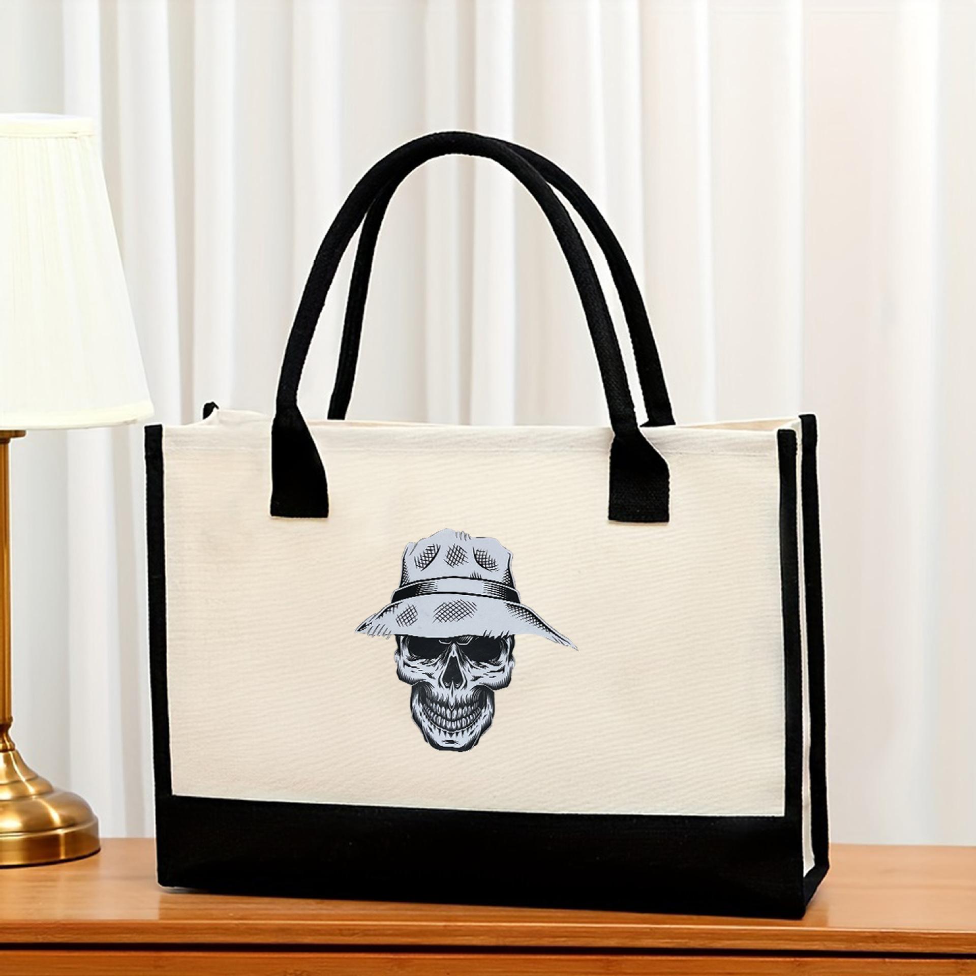 

New canvas shoulder bag large capacity color printed tote bag women s fashion waterproof portable shopping bag 43*13.5*30.5CM