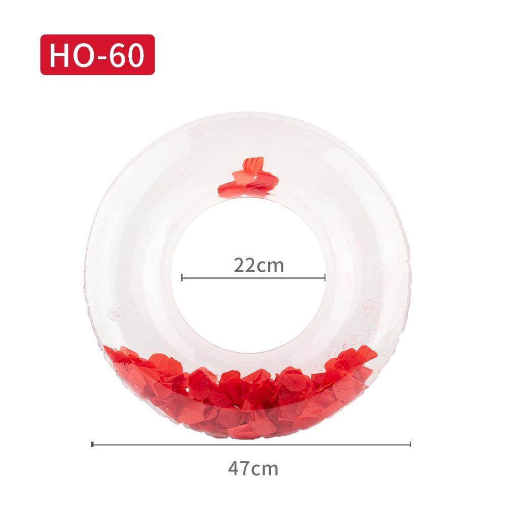 

Transparent Inflatable Swim Ring with Colorful Flower Petals, Cute Pool Float for Adults & Kids