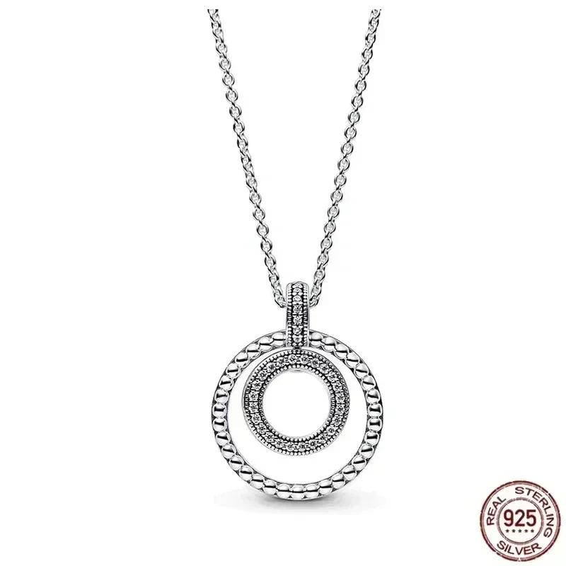 Collana a Cuore in Argento 925 Regalo di Natale Compleanno per Donne Gioielli Rotondi Lucidi Raffinati Fascino Classico Sorpresa