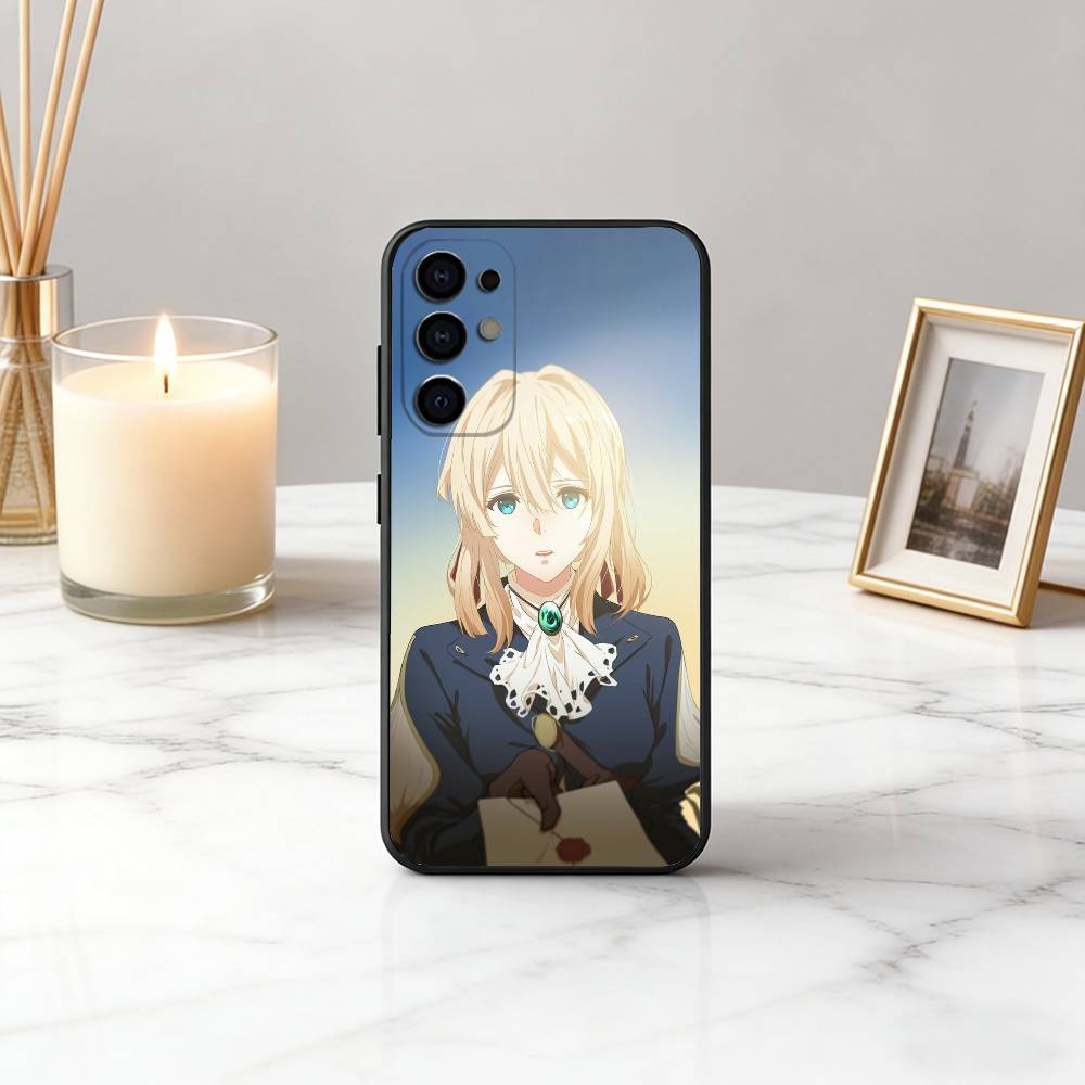 

Cute V-Violet E-Evergaden-VE-es Phone Case For Samsung S25,S24,S21,S22,S23,S30,Ultra,S20,Plus,Fe,Lite,Note,10,Black Cover Samsung S24Plus