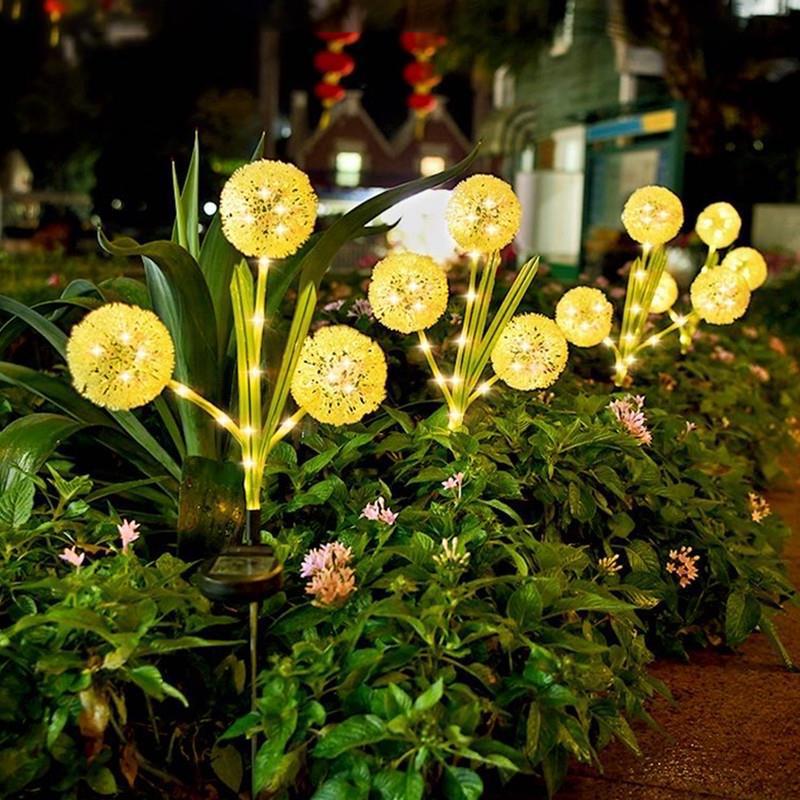 Solar Powered Dandelion Simulation LED Lights, Courtyard Garden Decorative Lights, Outdoor Lawn Landscape Ground Mounted Lights