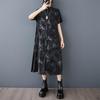 Short Sleeve Plus Size Vintage Black New In Dresses for Women Casual Loose Long Summer Shirt Dress