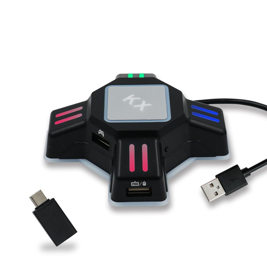 Mcbazel KX Keyboard and Mouse Converter, FPS Game Adapter, Easy Connection, No Latency, High Compatibility, Control Conversion Adapter for