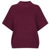 Shop   Women S Mock Neck Plain Short Sleeve midSeaSon Knit Brown Bom Wkn260045