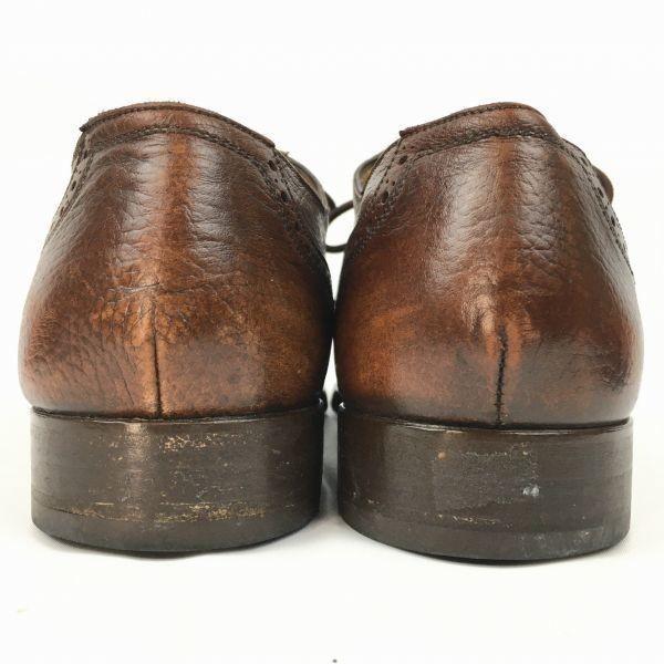 FLORSHEIM Royal Imperial Made in Italy Punched Cap Toe Shoes Brown size 7.5D 25.0-25.5 Men's(USED)