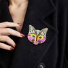Vintage-Style Retro Cat Mask Brooch: Fashionable Corsage Pin for Women