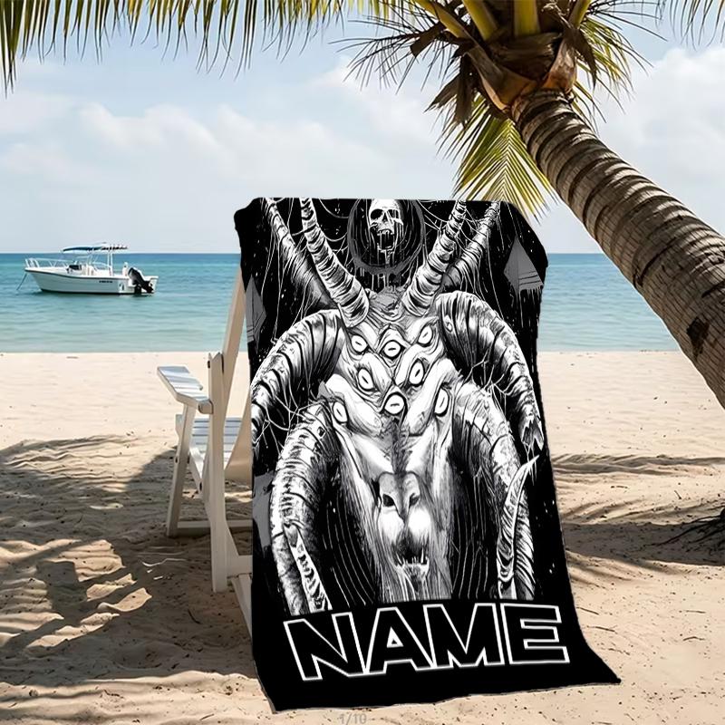 Customizable personalized beach towels Baphomet themed designs.Suitable for the beach, yoga, sports;ideal as beach accessories