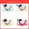 Cute Dog Knit Mini Shoulder Bag With Hook And Loop Closure For Daily Use
