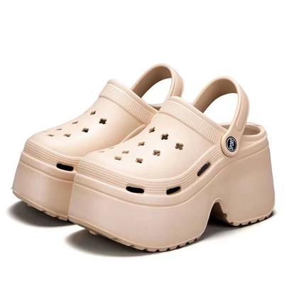 Thick Bottom Clogs Sandals for Women Closed Toe Chunky Platform Slippers Woman Summer 2024 Super High Wedge Heels Sandles Female