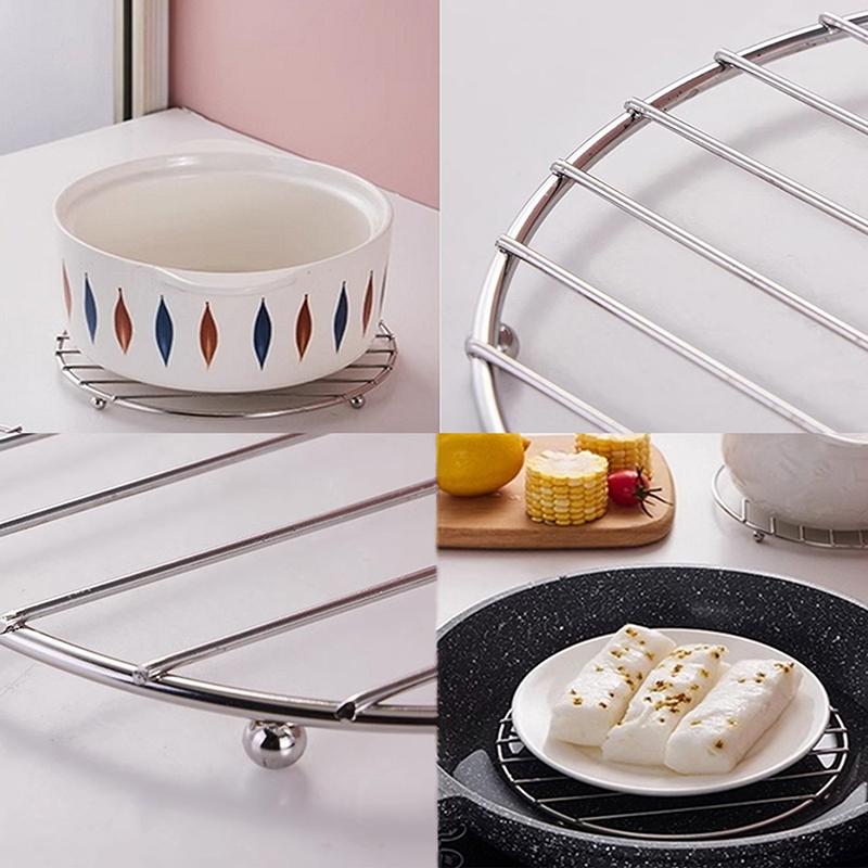 Stainless Steel Round Square Placemat Pan Pot Mat Holder Stand  Placemats Cookware Mats Drink Coasters Kitchen Tools Placemat
