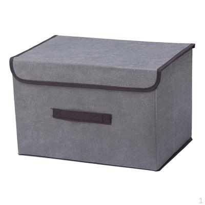 Foldable Storage Bin with Lid, Fabric Decorative Box Organizer Containers Basket Cube for