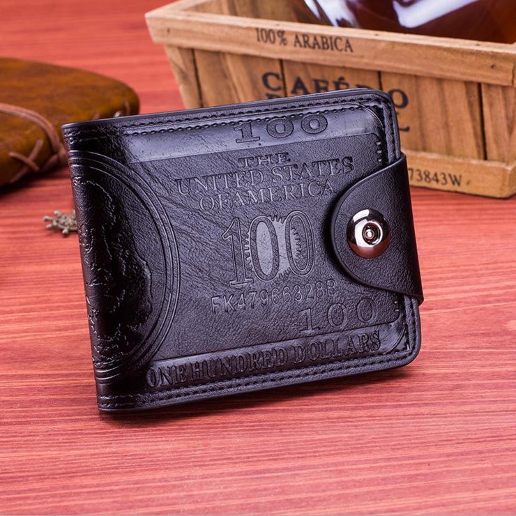 Vintage Men's Wallet Magnet Hook Three Fold Wallets For Man Made Of Natural Leather Compartment Purse Men Famous Brand