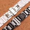 Elegant Ceramic Watch Bracelet Accessories for Geya| FOSSIL Omega Huawei Watch Strap 14 16 18mm Black White Flat Interface