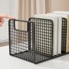 Iron Bookshelf with 4-Grid Organizer Thick Iron Anti-Rust Durable Book Storage Rack for Office Documents