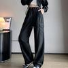 Women Casual Joggers Sports Pants Vintage Solid Low Waist Drawstring Baggy Trousers Y2K Wide Leg Sweatpants Streetwear Cargo Pants