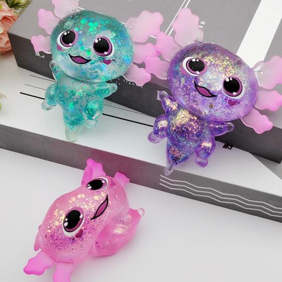 Przezroczysty Brokatowy Salamandra Gniotek Antystresowy Kreskówkowy Salamandrowaty Ściskowy Sensoryczny