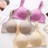 Large Size Underwire Bra Splicing Color Four Row Buckle Gather Side Folded Beautiful Back Underwear Thin Comfortable Breathable Underwear