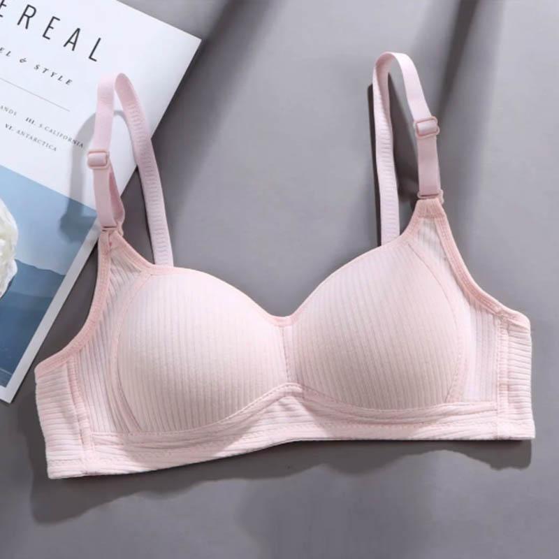 Ladies Korean Version No Steel Ring Simple Glossy Thin Thread Gather Anti-sagging Anti-glare Side-collection Bra