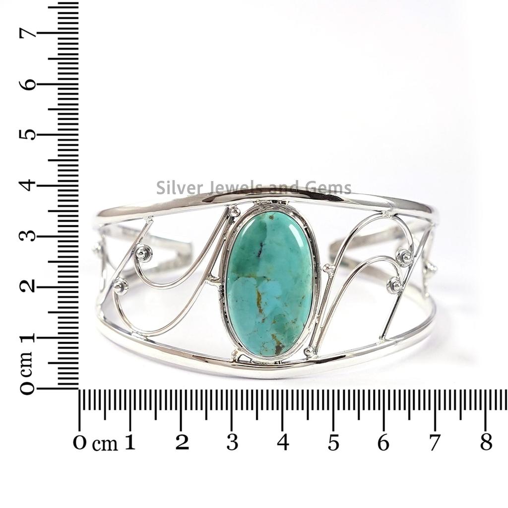 Turquoise Open Cuff Bracelet, Boho Adjustable Bracelet, Turquoise Jewelry, 925 Silver Bracelet, Birthday Gift , December Birthstone